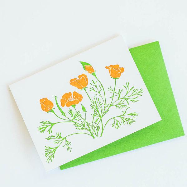 California Poppy Letterpress Greeting Card Boxed Set